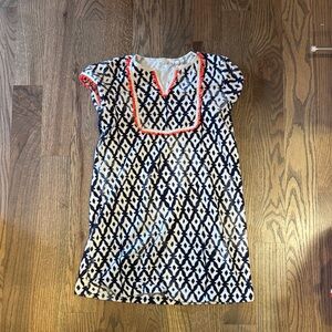 Charming Kids Dress with Black, White, and Orange Details